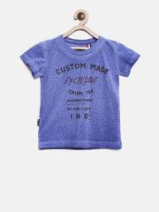 Gini and Jony Boys Blue Printed T-shirt