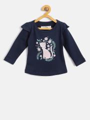 Palm Tree Girls Navy Blue Printed Top