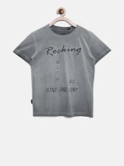 Gini and Jony Boys Grey Printed T-shirt