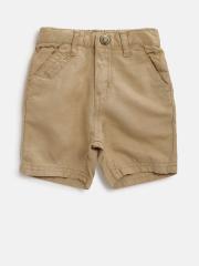 Gini and Jony Boys Beige Solid Regular Shorts