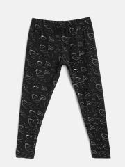 Palm Tree Girls Black Geometric Print Leggings