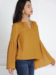 all about you Women Mustard Brown Solid Top