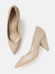 DressBerry Women Nude-Coloured Solid Pumps