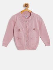 Nauti Nati Girls Dusty Pink Solid Cardigan