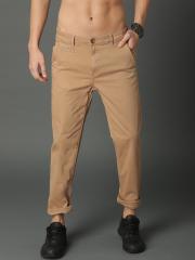 Roadster Men Khaki Regular Fit Solid Chinos