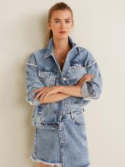 MANGO Women Blue Solid Denim Jacket