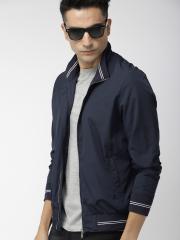 Indian Terrain Men Navy Blue Solid Jacket