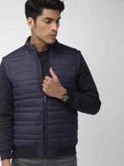 Indian Terrain Men Navy Blue Solid Jacket