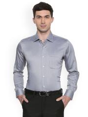 Van Heusen Men Grey Slim Fit Self Design Formal Shirt