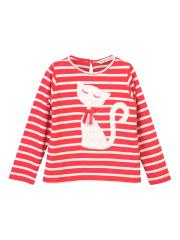 Beebay Girls Red  White Striped Top