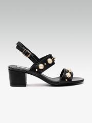 ELLE Women Black Embellished Block Heels