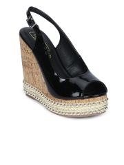 Truffle Collection Women Black Solid Peep Toes