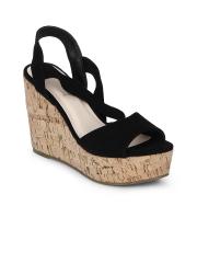 Truffle Collection Women Black Solid Sandals