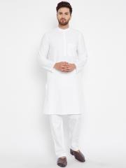 even Men White Solid Kurta with Churidar