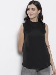 DOROTHY PERKINS Women Black Embellished A-Line Top