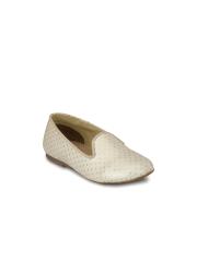 TUSKEY Girls White Printed Synthetic Ballerinas