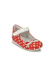 TUSKEY Girls Red Printed Synthetic Ballerinas