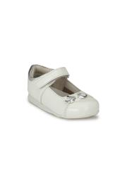 TUSKEY Girls White Solid Synthetic Ballerinas