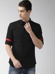 Celio Men Black Slim Fit Solid Casual Shirt