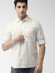 Celio Men White Slim Fit Solid Casual Shirt