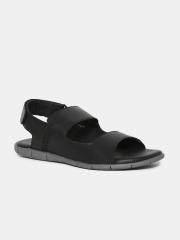 Arrow Men Black Solid Comfort Sandals