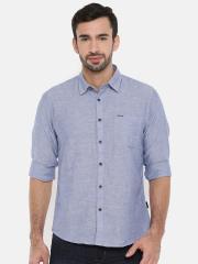 Pepe Jeans Men Blue Solid Casual Shirt