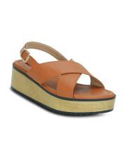 Get Glamr Women Tan Brown Solid Sandals