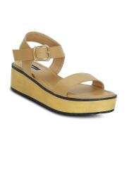 Get Glamr Women Tan Brown Solid Sandals