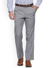 Van Heusen Men Grey Solid Formal Trousers