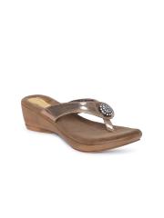 Catwalk Women Gold-Toned Solid Sandals