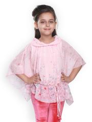 CUTECUMBER Girls Pink Embellished Kaftan Top