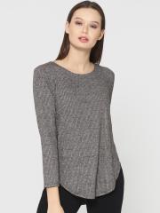 ONLY Women Grey Striped Top