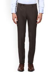 Raymond Men Brown Slim Fit Self Design Formal Trousers