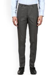 Raymond Men Grey Slim Fit Self Design Formal Trousers