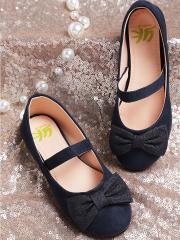 YK Girls Navy Blue Solid Ballerinas