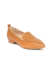 Van Heusen Women Tan Brown Solid Synthetic Ballerinas