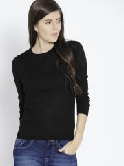 MANGO Women Black Solid Pullover