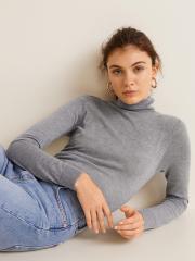 MANGO Women Grey Melange Solid Pullover