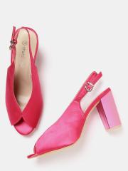 DressBerry Women Pink Solid Peep Toes