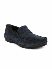 Ruosh Men Navy Blue Suede Loafers