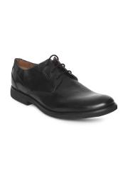 Ruosh Men Black Leather Formal Derbys