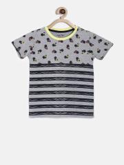 Palm Tree Boys Grey Printed T-shirt