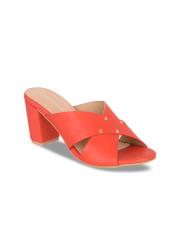 SHUZ TOUCH Women Red Solid Sandals