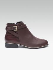 DOROTHY PERKINS Women Burgundy Solid Heeled Boots