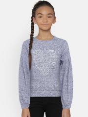 GAP Girls' Blue Balloon-Sleeve Sweatshirt