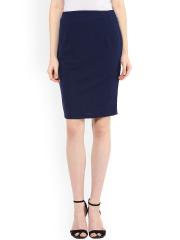 Mayra Women Navy Blue Pencil Skirt