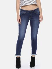 Wrangler Women Blue Super Skinny Fit Mid-Rise Clean Look Stretchable Jeans