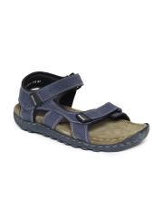 Woodland Men Blue Leather Sandals