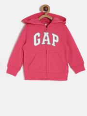 GAP Girls' Pink Logo Hoodie Sweatshirt