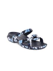 Crocs Women Navy Blue Meleen Twist Printed Open Toe Flats